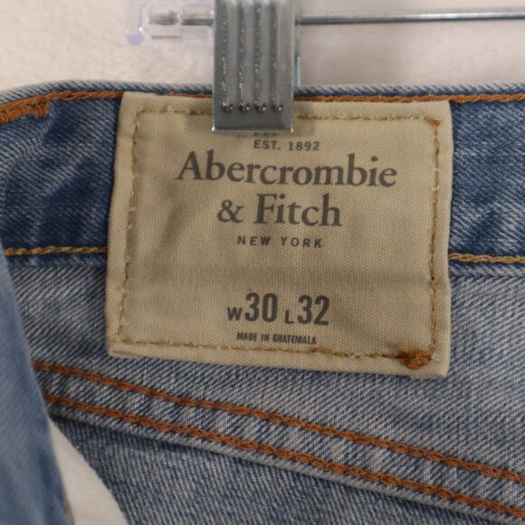 Abercrombie & Fitch Men's Button Fly Distressed Classic Straight Jeans Sz 30x32 - Picture 5 of 15